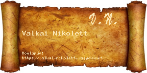 Valkai Nikolett névjegykártya
